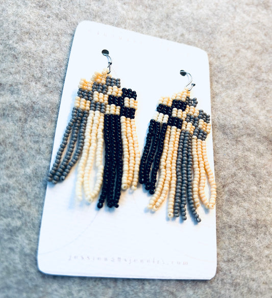 Black and gray earrings