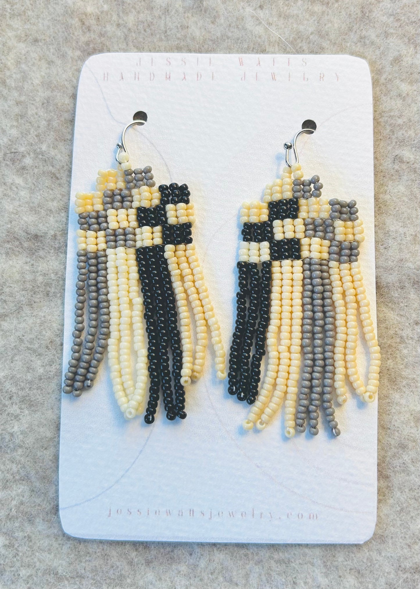 Black and gray earrings