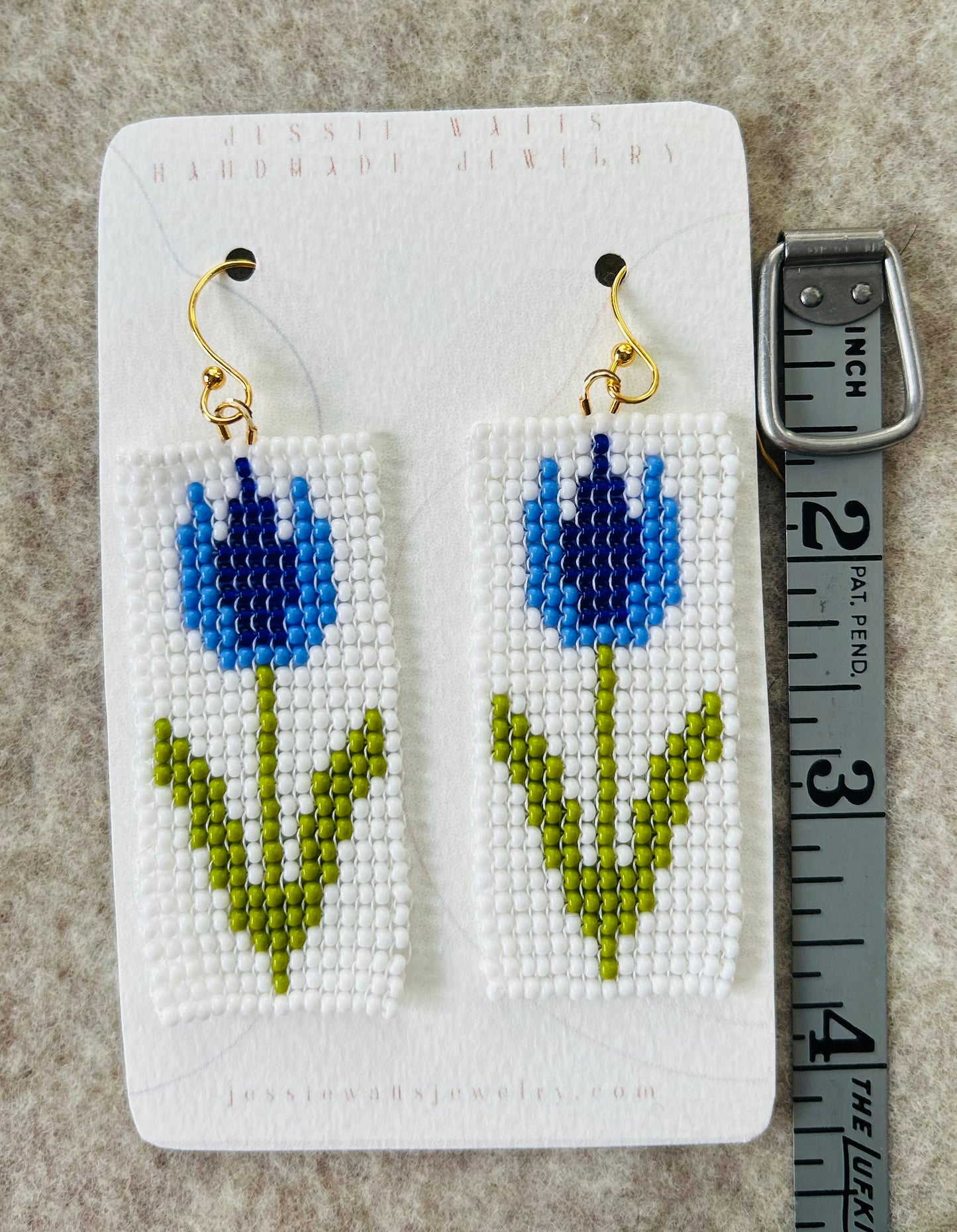 Blue flower earrings