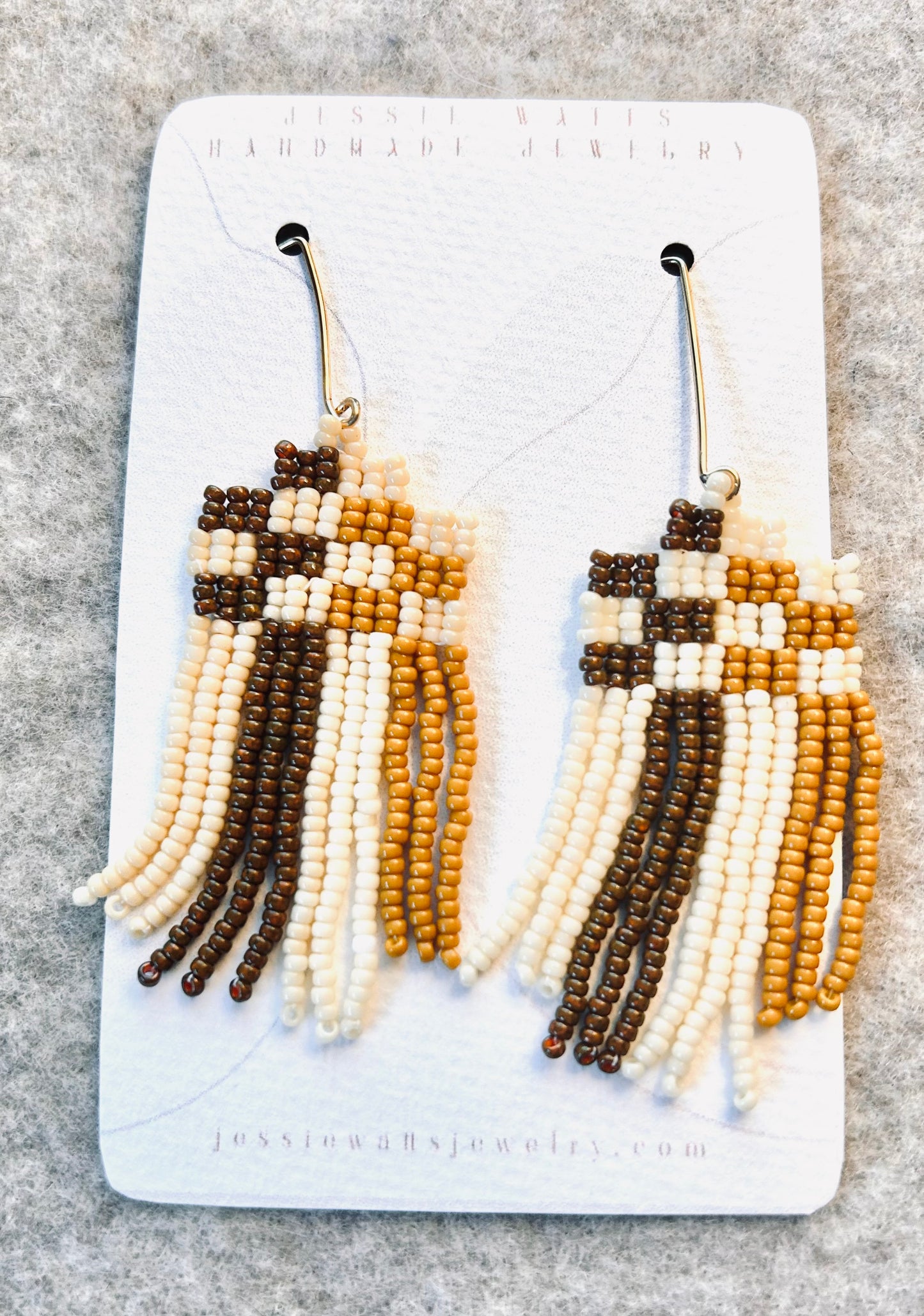 Tan and brown earrings